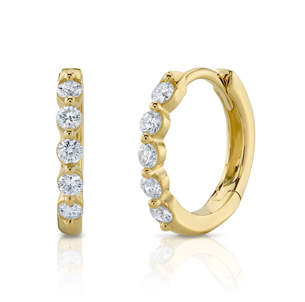 ROSE GOLD DIAMOND HUGGIE EARRING