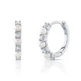 ROSE GOLD DIAMOND & CULTURED PEARL HUGGIE EARRING