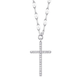 ROSE GOLD DIAMOND CROSS SPARKLE CHAIN NECKLACE