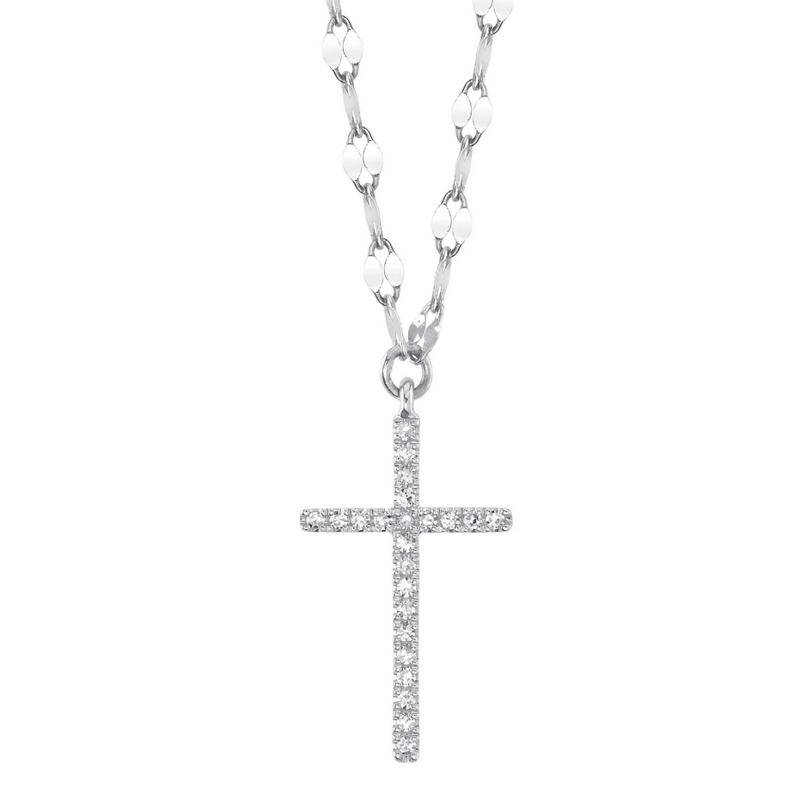 ROSE GOLD DIAMOND CROSS SPARKLE CHAIN NECKLACE