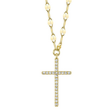 ROSE GOLD DIAMOND CROSS SPARKLE CHAIN NECKLACE