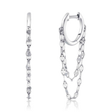 WHITE GOLD DIAMOND HUGGIE EARRING