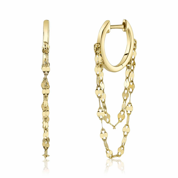 YELLOW GOLD DIAMOND HUGGIE EARRING