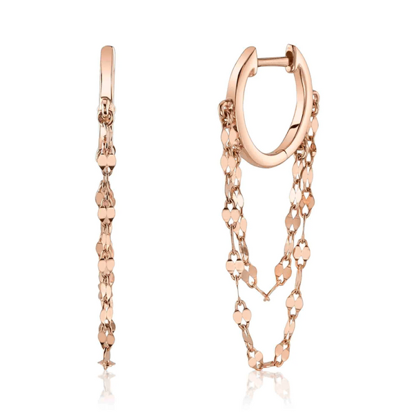 YELLOW GOLD DIAMOND HUGGIE EARRING