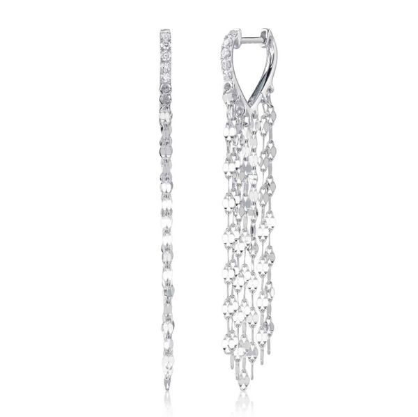 WHITE GOLD DIAMOND FRINGE EARRING