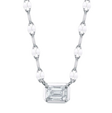 YELLOW GOLD DIAMOND EMERALD SPARKLE CHAIN NECKLACE