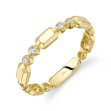 YELLOW GOLD DIAMOND BEZEL GEO CUT BAND