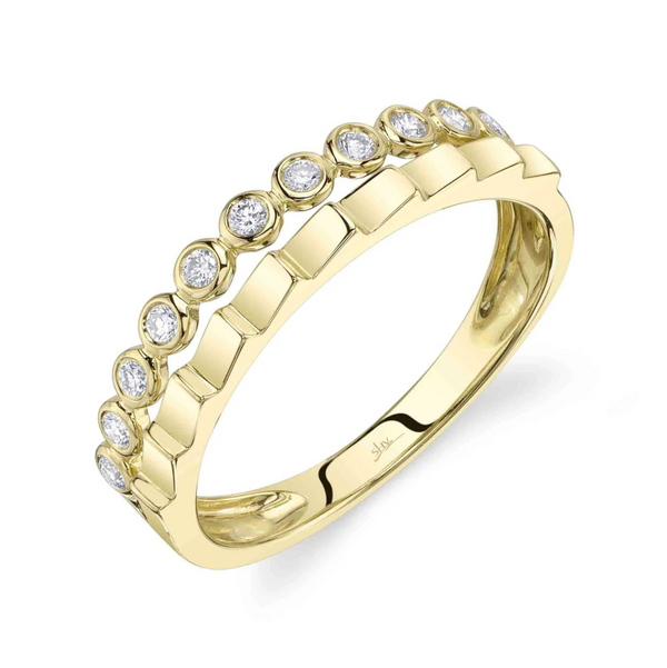 YELLOW GOLD DIAMOND BEZEL RING