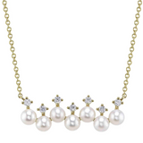 YELLOW GOLD DIAMOND & CULTURED PEARL NECKLACE