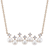 YELLOW GOLD DIAMOND & CULTURED PEARL NECKLACE