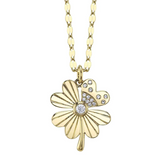 ROSE GOLD DIAMOND CLOVER SPARKLE CHAIN NECKLACE