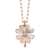 ROSE GOLD DIAMOND CLOVER SPARKLE CHAIN NECKLACE