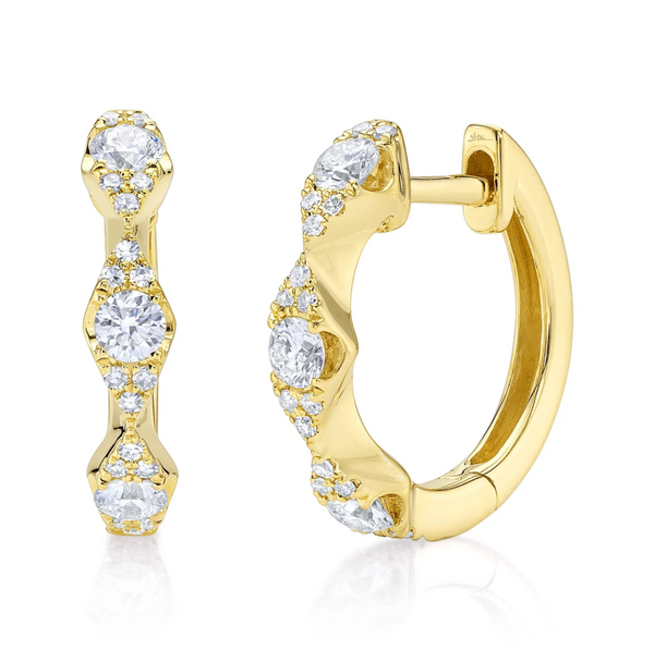 ROSE GOLD DIAMOND HUGGIE EARRING