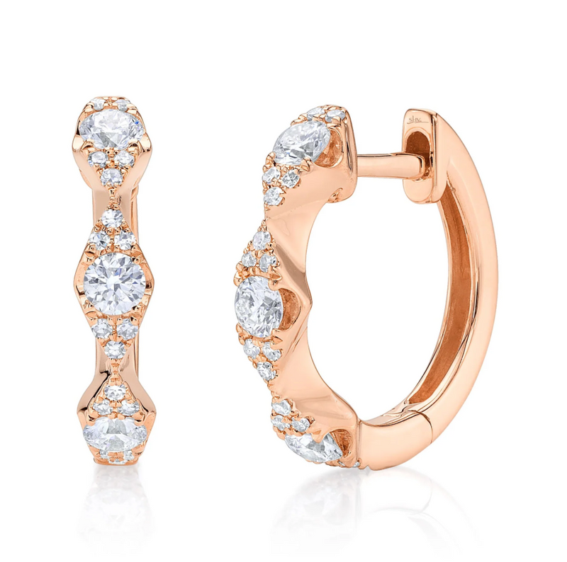 YELLOW GOLD DIAMOND HUGGIE EARRING