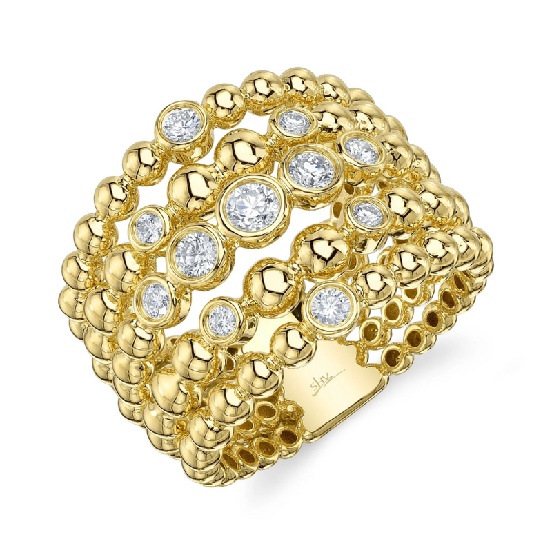 YELLOW GOLD DIAMOND BEZEL RING