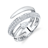 TWO TONE YELLOW GOLD DIAMOND PEAR RING