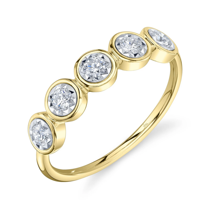 YELLOW GOLD DIAMOND BEZEL STELLA RING