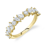 YELLOW GOLD DIAMOND MARQUISE PEAR ICY RING