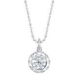 WHITE GOLD DIAMOND FACETED BALL CHAIN NECKLACE