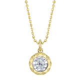 WHITE GOLD DIAMOND FACETED BALL CHAIN NECKLACE