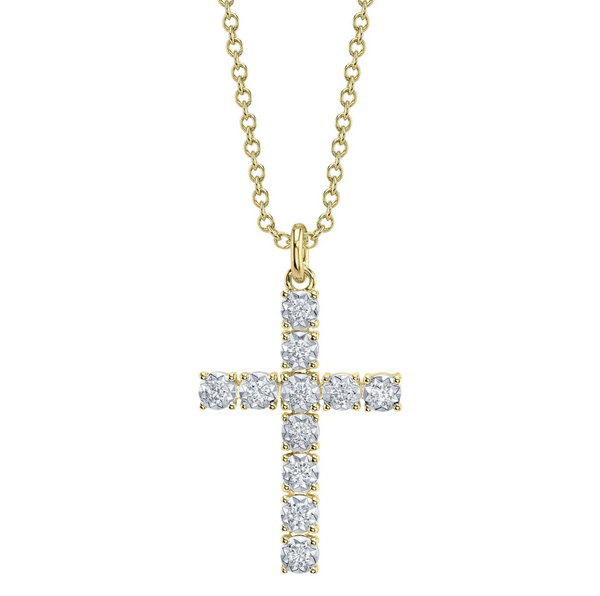 WHITE GOLD DIAMOND CROSS NECKLACE
