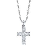 WHITE GOLD DIAMOND CROSS NECKLACE