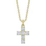 WHITE GOLD DIAMOND CROSS NECKLACE