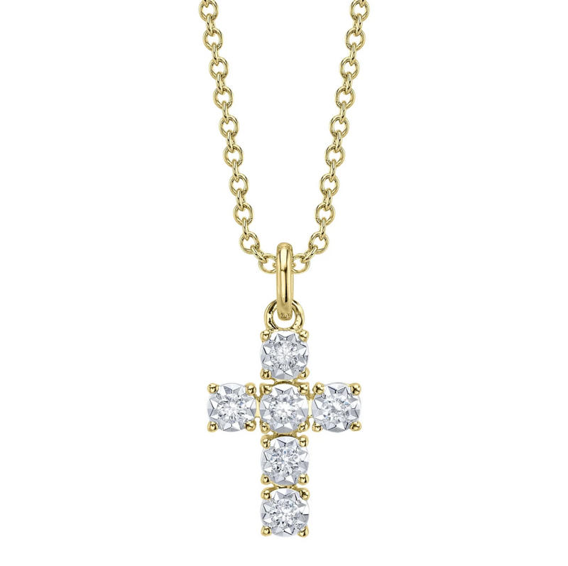 WHITE GOLD DIAMOND CROSS NECKLACE