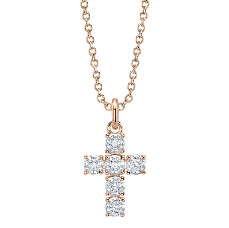 WHITE GOLD DIAMOND CROSS NECKLACE