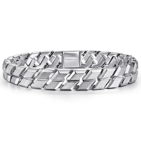 10mm 925 Sterling Silver Solid Herringbone Men's Bracelet