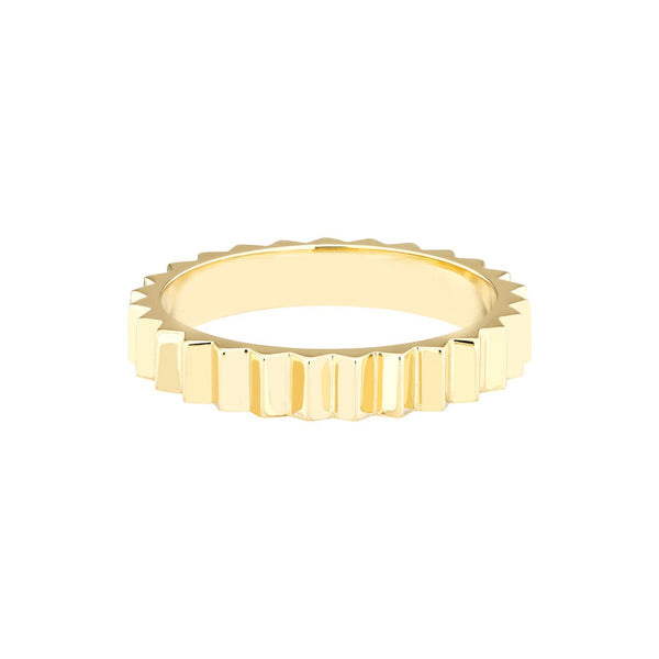 14K Yellow Gold Fluted Band