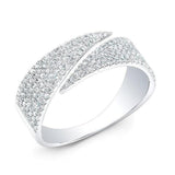 14K White Gold Diamond Flat Bypass Ring