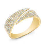 14K Yellow Gold Diamond Flat Bypass Ring