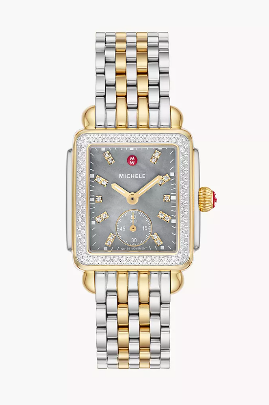 Deco Mid Two-Tone 18K Gold-Plated Diamond Watch