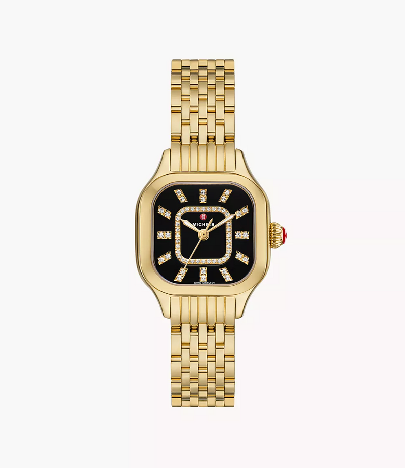 Michele Meggie 18K Gold-Plated Diamond Watch