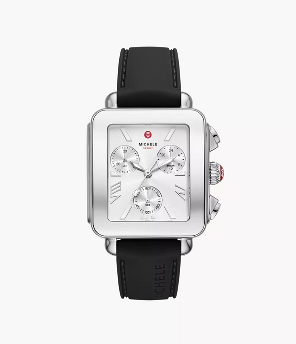 Deco Sport Chronograph Stainless Steel Black Silicone Watch