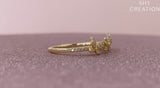 14K Yellow Gold Diamond Triple Butterfly Ring