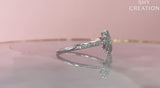 14K White Gold Diamond Starburst Ring