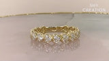 14k Yellow Gold Diamond Heart Band
