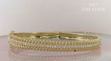 14K Yellow Gold Diamond Wreath Bangle
