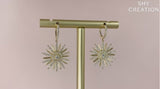 14K Yellow Gold Diamond Flower Earrings