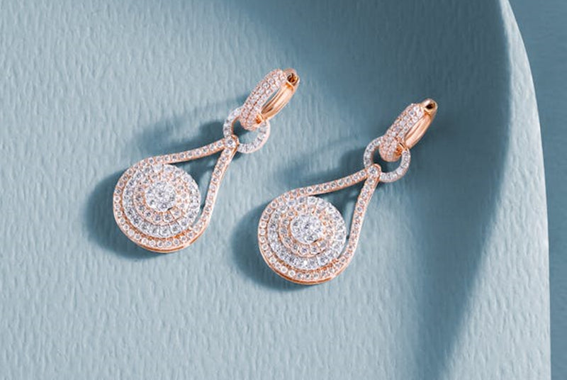 rose gold diamond earrings