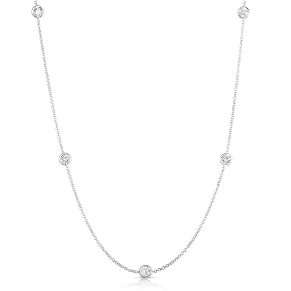 14K White Gold Diamond by The Yard Necklace