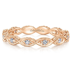 14K White Gold Diamond Eternity Stackable Band