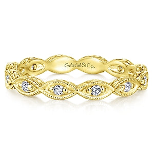 14K Rose Gold Diamond Eternity Stackable Band