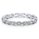 14k Rose Gold Diamond Stackable Small Eternity Band-Rings-gabriel & co-WHITE GOLD-