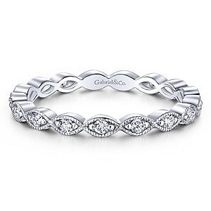 14k Rose Gold Diamond Stackable Small Eternity Band-Rings-gabriel & co-WHITE GOLD-