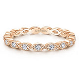 14k Rose Gold Diamond Stackable Small Eternity Band-Rings-gabriel & co-ROSE GOLD-