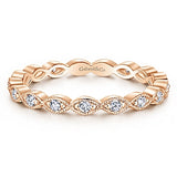 14k Rose Gold Diamond Stackable Small Eternity Band