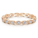 14K Yellow Gold Diamond Stackable Small Eternity Band